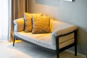 Beautiful pillows decoration on sofa in living room
